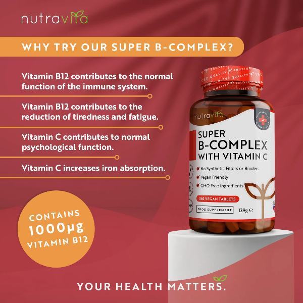 Nutravita Super Vitamin B Complex - 365 Vegan Tablets