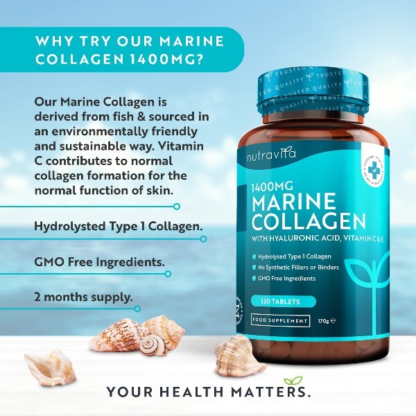 Nutravita Marine Collagen 1400mg + Hyaluronic Acid Vit C & E