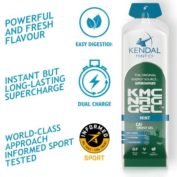 KMC NRG GEL+ Caffeine Energy Gel Mint - 12x70g