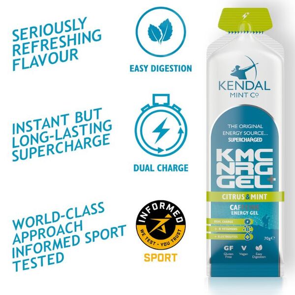 KMC NRG GEL+ Caffeine Energy Gel Citrus & Mint - 6x70g