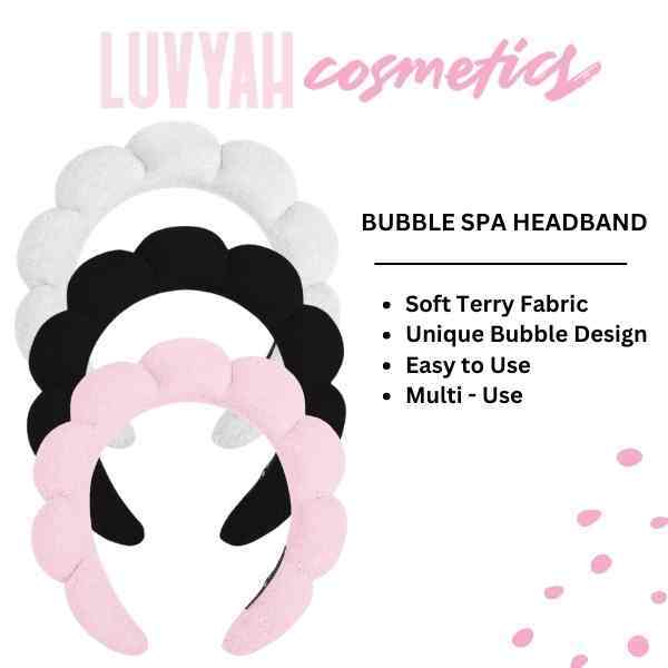 Luvyah Cosmetics Bubble Spa Headband Terry Cloth White