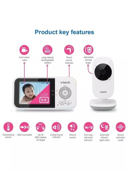 VTECH 2.8" Digital Video Baby Monitor with Adjustable Camera