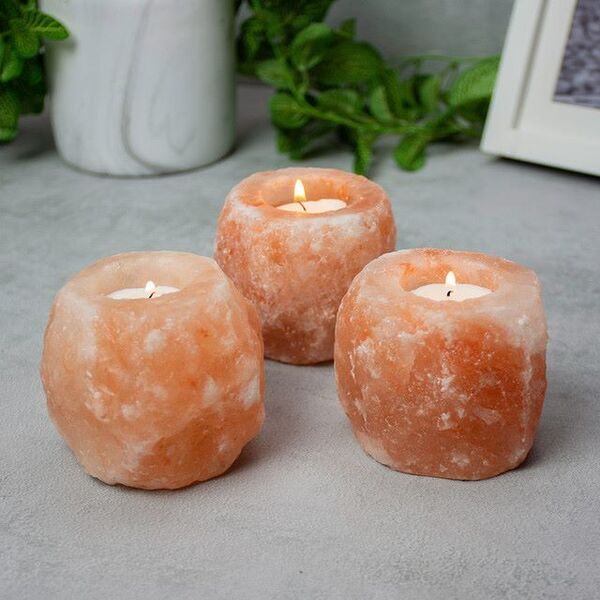 Set of 3 Himalayan Tealight Holder With Candles