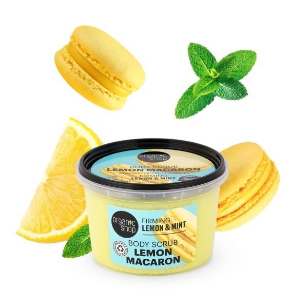 Organic Shop Lemon Macaron Body Scrub Lemon & Mint 250ml