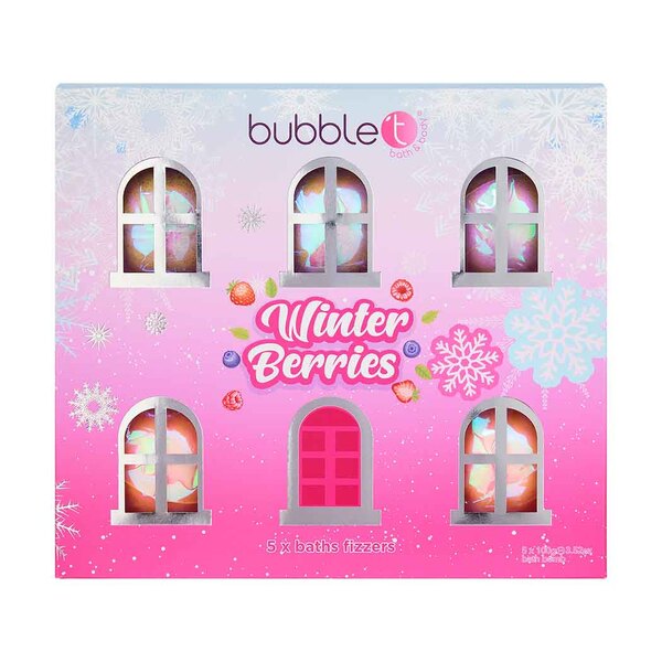 Bubble T Cosmetics Winter Berries Bath Fizzers 5 x 100g