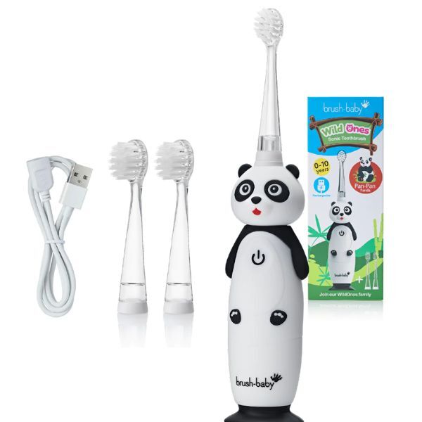 Brush Baby WildOnes-Panda Toothbrush & Applemint Toothpaste