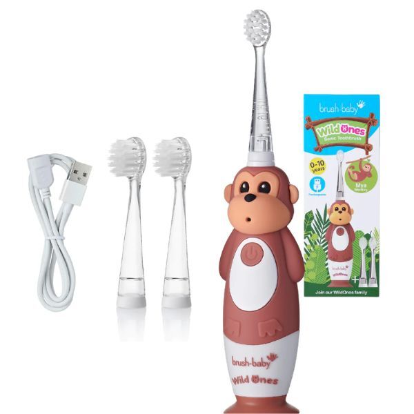 Brush Baby WildOnes-Monkey Toothbrush & Applemint Toothpaste