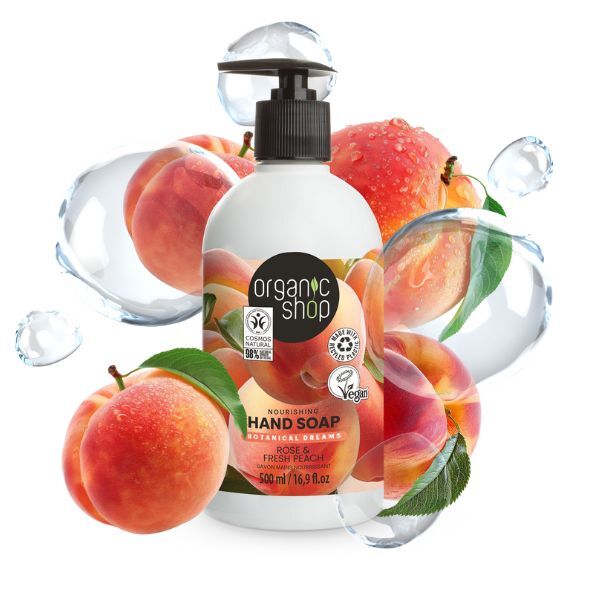 Organic Shop Nourishing Hand Soap Rose & Peach 500ml