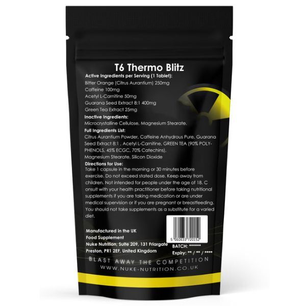 Nuke Nutrition T6 Thermo Blitz Capsules - 120ct