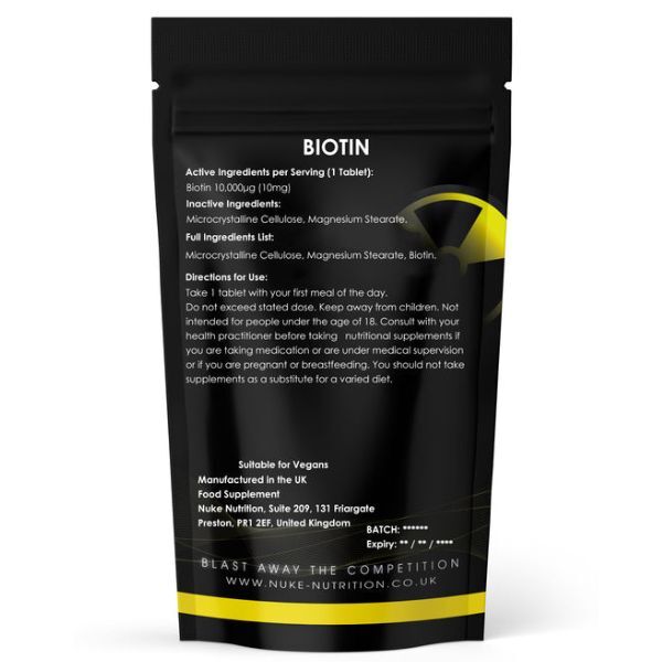 Nuke Nutrition Biotin Tablets 10,000mg -120ct