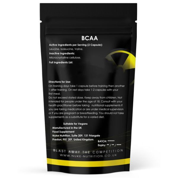 Nuke Nutrition BCAA 2:1:1 Capsules 1000mg - 120ct