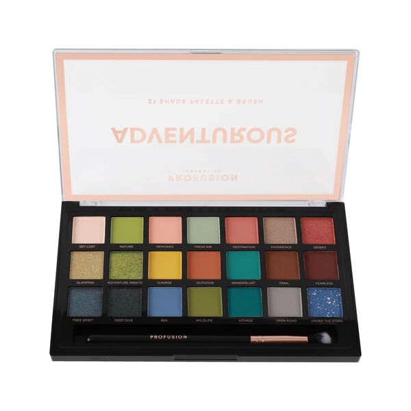 Profusion Cosmetics Adventurous 21 Shade Palette & Brush