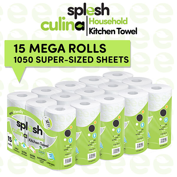 Splesh Culina Ultra Absorbent 3 Ply Kitchen Towel, 15 Rolls