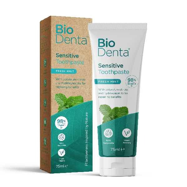 BioDenta Natural Whitening Toothpaste SENSITIVE Vegan-3pk