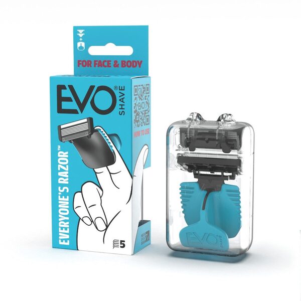 EvoShave Series 3 System Razor Starter Pack in Aqua Blue