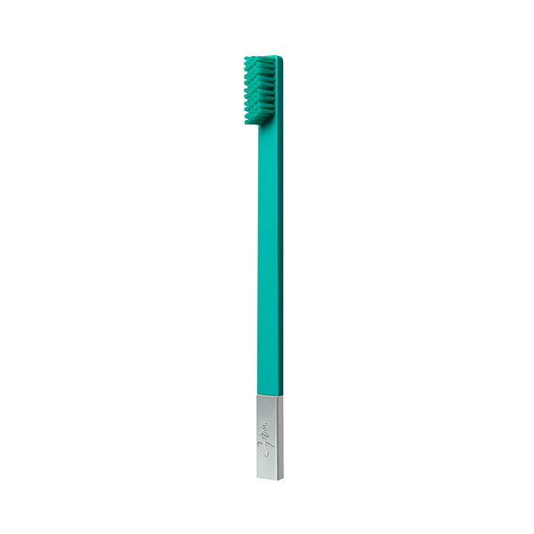 APRIORI Turquoise Blue Silver Medium Toothbrush