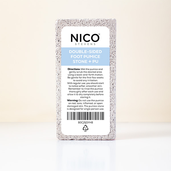 Nico Stevens Essentials Double Sided Pumice Stone + PU, Blue