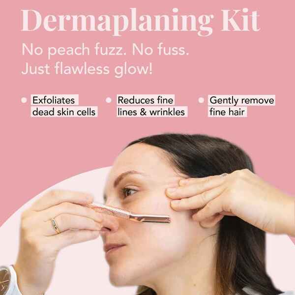 FFS Beauty Dermaplaning Facial Kit + Stand (Rose Gold)