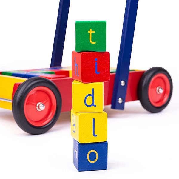 Tidlo Wooden Babywalker With ABC Blocks