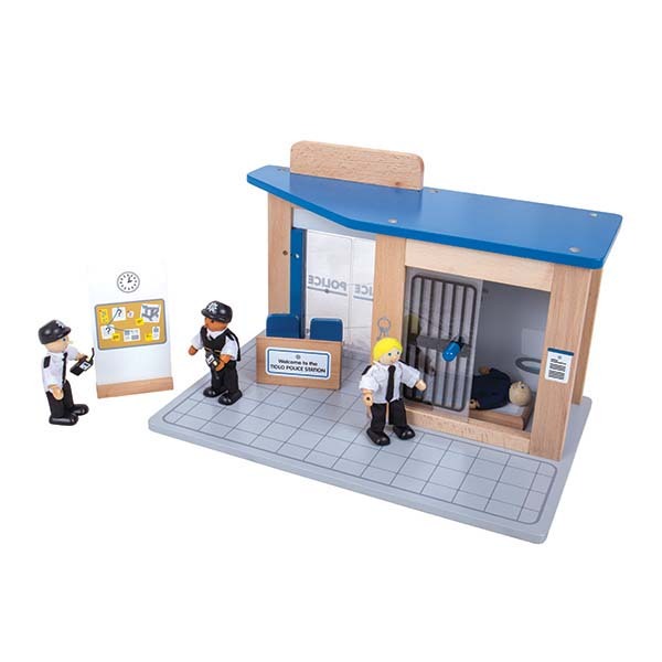 Tidlo Wooden Police Station Playset