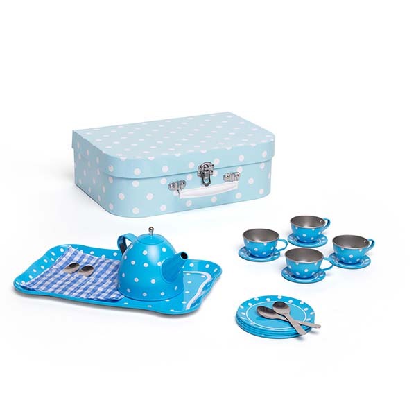 Bigjigs Toys Blue Polka Dot Tea Set