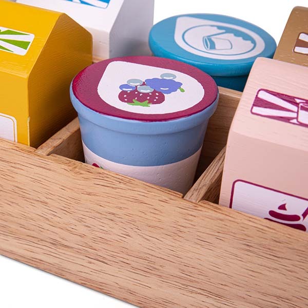 Bigjigs Toys Wooden Dairy Delivery Set