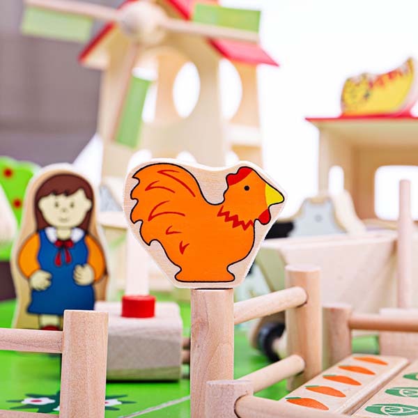 Bigjigs Toys Wooden Farm Playset