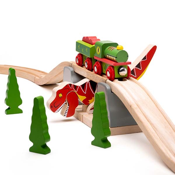 Bigjigs Rail T-Rex Bursting Bridge