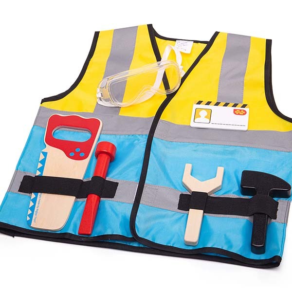 Bigjigs Toys Construction Worker Dress Up and Tools