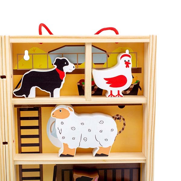 Bigjigs Toys Wooden Farm Animal Play Box