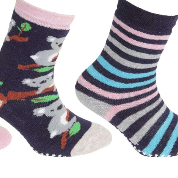 FLOSO rens Girls Cotton Rich Gripper Socks (3 Pairs) (9-12)