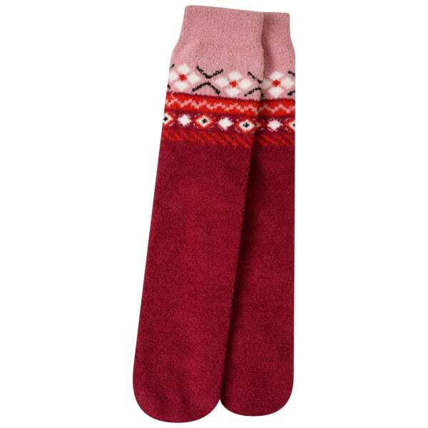 Dare 2B Adult Festivity Fair Isle Fluffy Christmas Socks