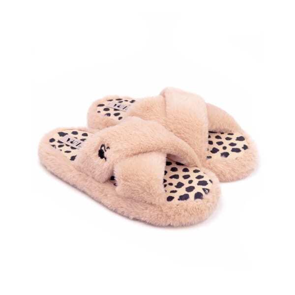 Barbie Womens Crossover Fluffy Slippers (3-4)