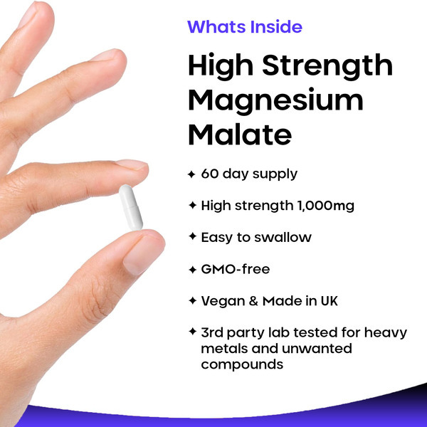 New Leaf Magnesium Malate 120 High Strength Capsules 1000mg