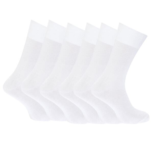 FLOSO Womens Plain Cotton Socks (Pack Of 6) (UK Shoe 4-7)