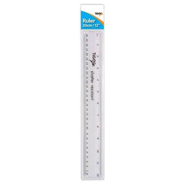 Tiger Stationery Plastic Rulers (Pack of 12) (30cm)