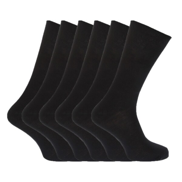 FLOSO Mens 100% Cotton Socks (Pack Of 6) (UK Shoe 6-11)