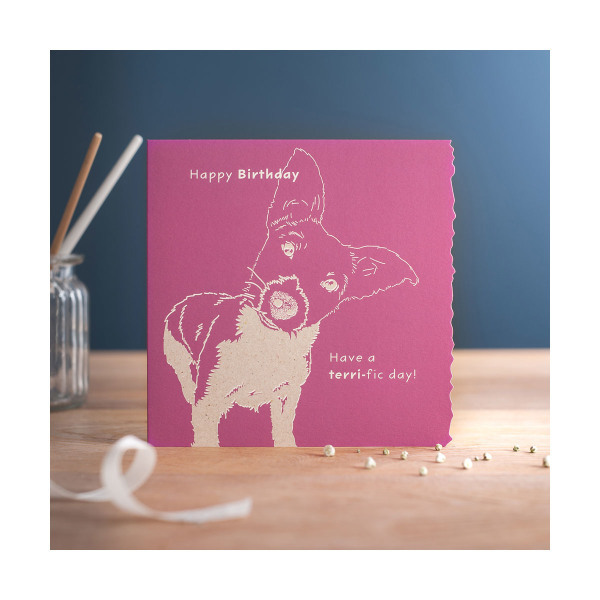 Deckled Edge Colour Block Animal Card