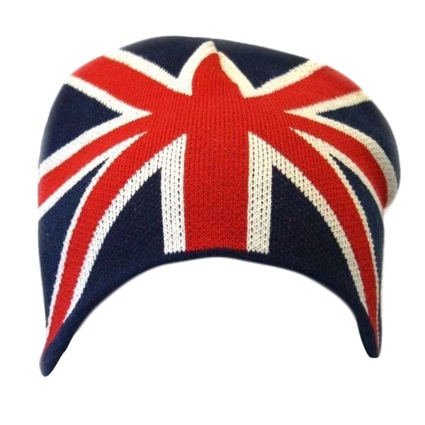 Mens Great Britain Union Jack Flag Winter Beanie Hat