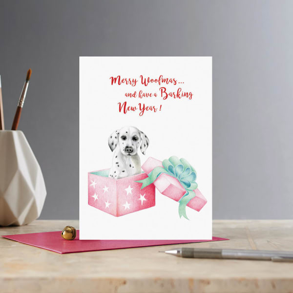 Deckled Edge Merry Woofmas Christmas Card