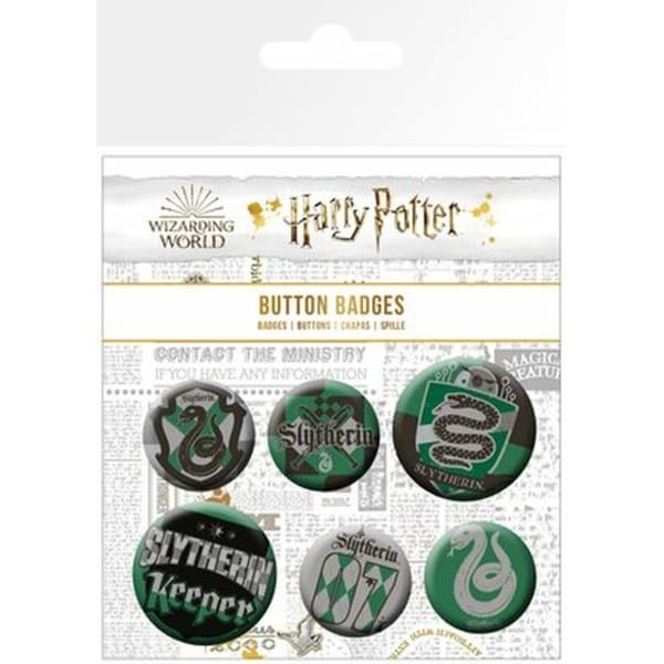 Harry Potter Slytherin Badge Set (Pack of 6)