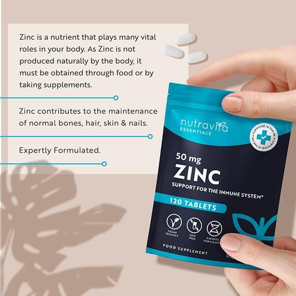 Nutravita Zinc 50mg - 120 Vegan Tablets