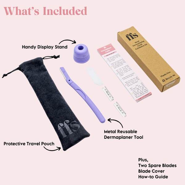 FFS Beauty Dermaplaning Facial Kit + Stand (Coral Purple)