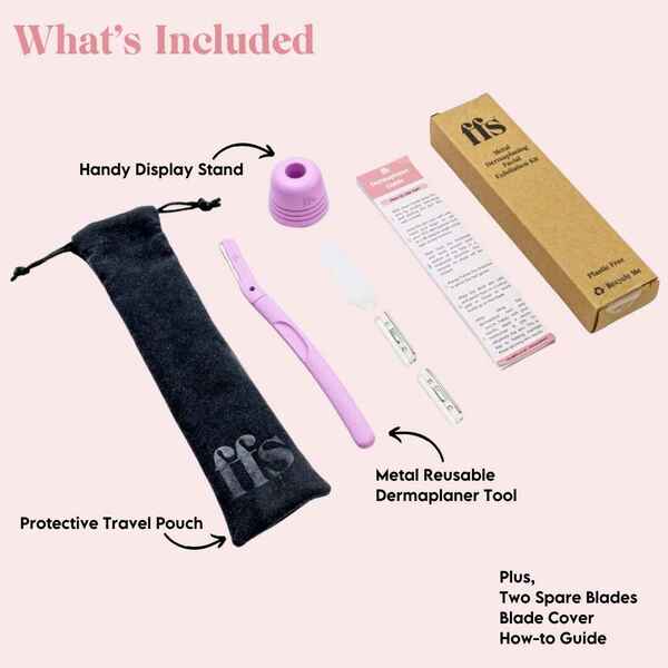 FFS Beauty Dermaplaning Facial Kit + Stand (Flamingo Pink)