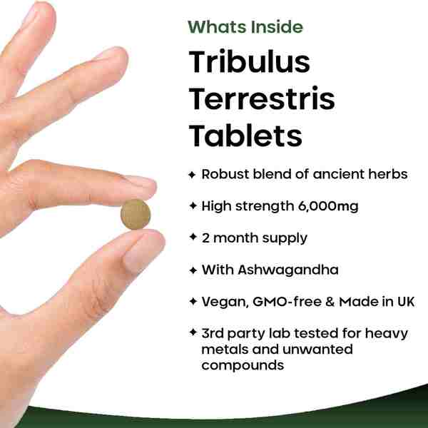 Tribulus Terrestris 6000mg Tablets With Ashwagandha 120 Fill