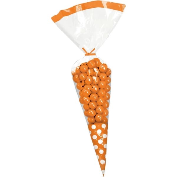 Amscan Polka Dot Plastic Cone Party Bags (Pack of 10)