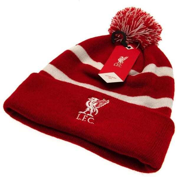 Liverpool FC Adult Bobble Knitted Stripe Beanie