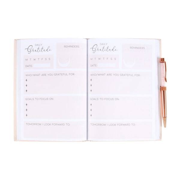 Something Different Gratitude Rose Quartz Diary And Pen