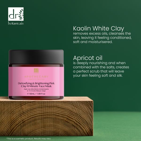 Dr Botanicals Detoxifying Pink Clay 10 Minute Face Mask