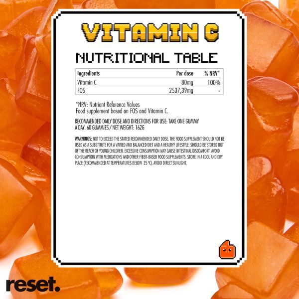 RESET Vitamin C Vitamins Gummies Orange Flavour-60pcs